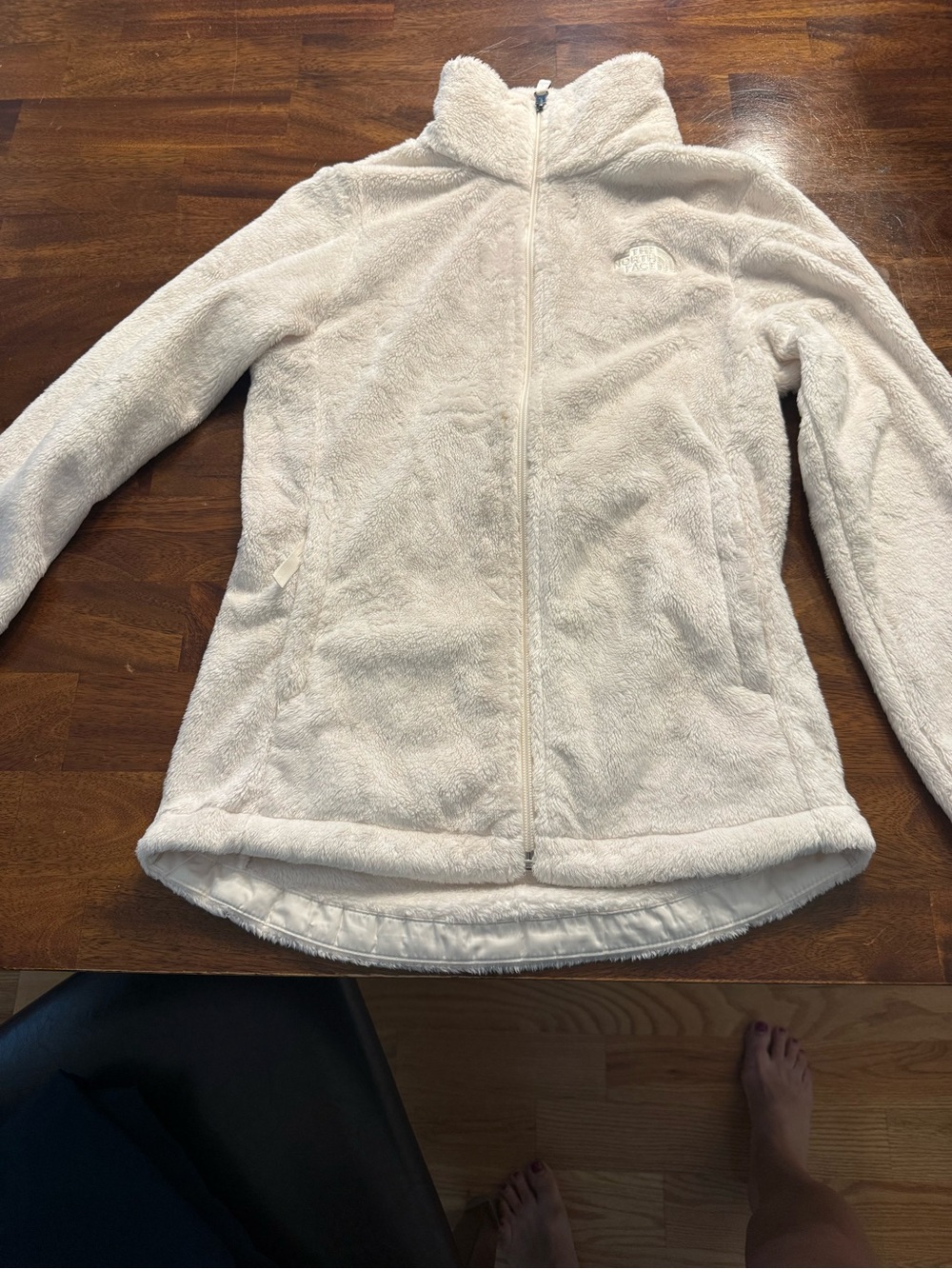 The North Face Cream Teddy Fleece Zip Jacket
